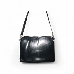 RARE Vintage Pineider Firenze 1774 Italian Black Patent Leather  Book Bag